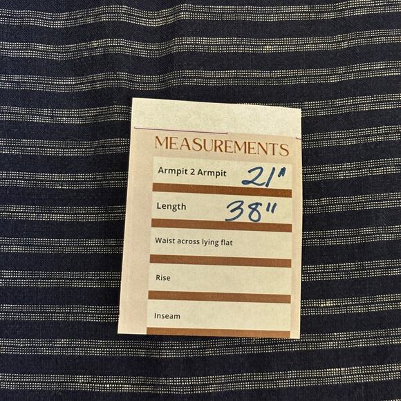 J.Jill Love Linen Dress Small Navy Striped Sleeveless Shift Minimalist Chic Lrg - Picture 6 of 8